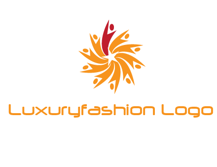 star shape swoosh people employment logo