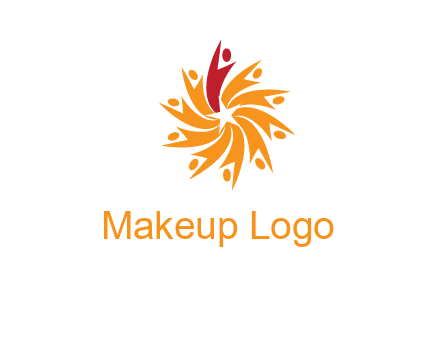 star shape swoosh people employment logo