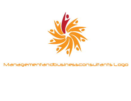 star shape swoosh people employment logo