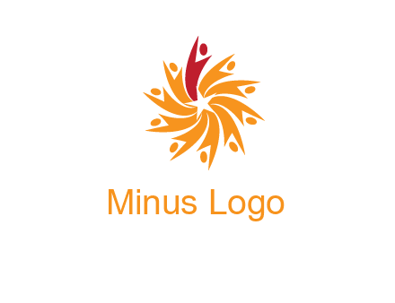 star shape swoosh people employment logo