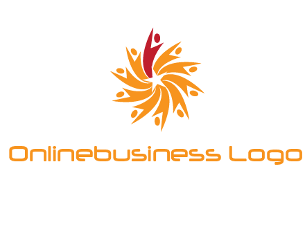 star shape swoosh people employment logo