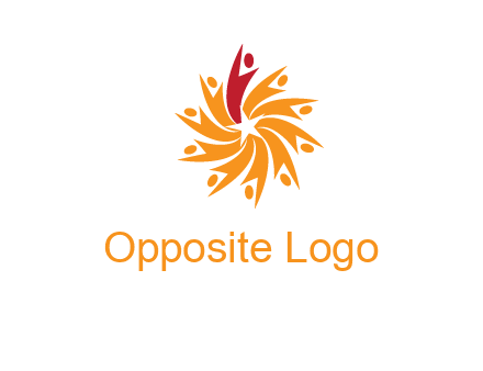 star shape swoosh people employment logo