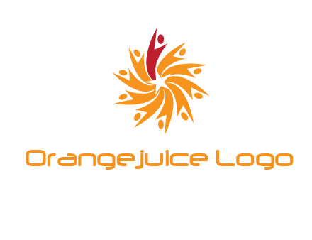 star shape swoosh people employment logo