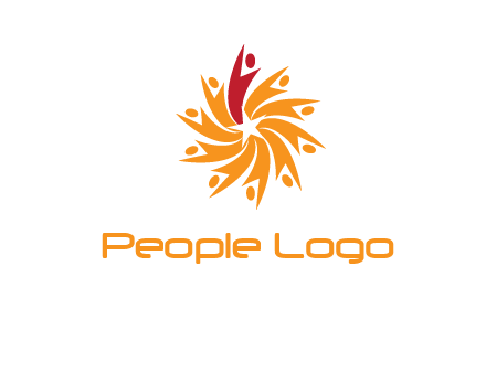 star shape swoosh people employment logo
