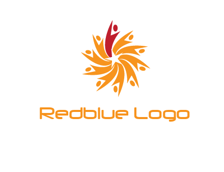 star shape swoosh people employment logo