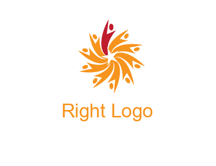 star shape swoosh people employment logo