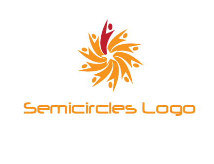 star shape swoosh people employment logo