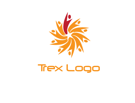 star shape swoosh people employment logo