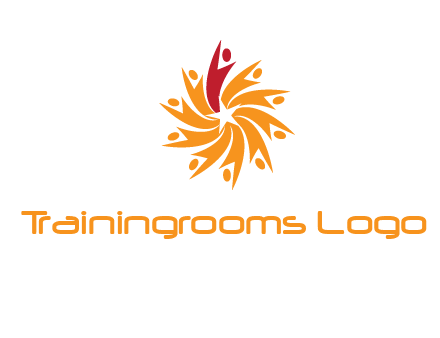 star shape swoosh people employment logo