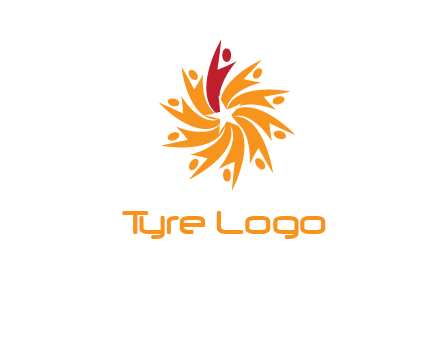 star shape swoosh people employment logo