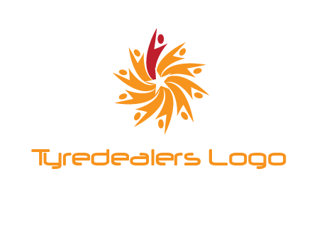 star shape swoosh people employment logo