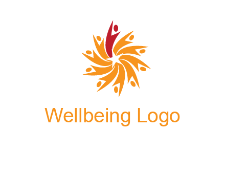 star shape swoosh people employment logo
