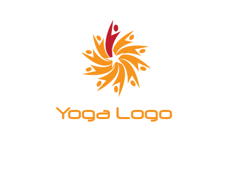 star shape swoosh people employment logo