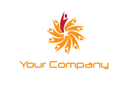 star shape swoosh people employment logo