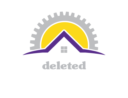 gear and roof top real estate logo