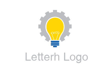 gear and bulb engineering icon