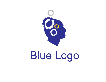 gears and human head engineering logo