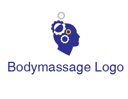 gears and human head engineering logo
