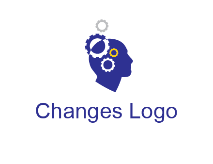 gears and human head engineering logo