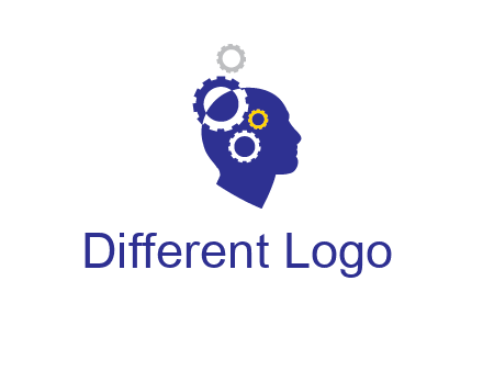 gears and human head engineering logo