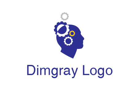 gears and human head engineering logo