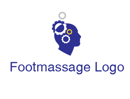 gears and human head engineering logo