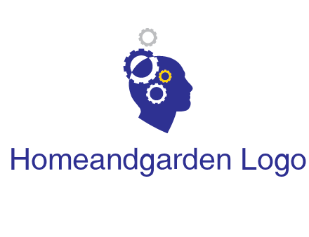 gears and human head engineering logo