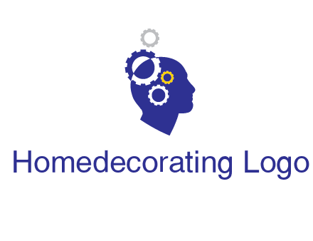 gears and human head engineering logo