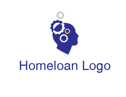 gears and human head engineering logo