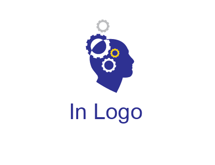 gears and human head engineering logo