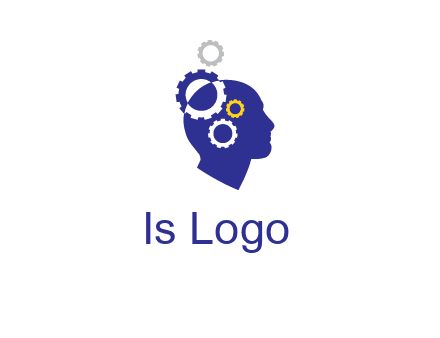 gears and human head engineering logo