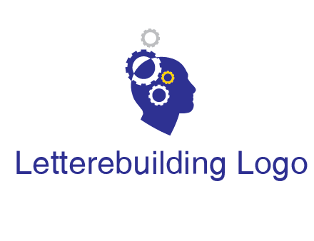 gears and human head engineering logo
