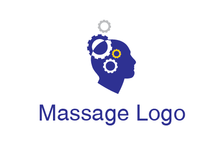 gears and human head engineering logo