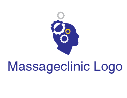 gears and human head engineering logo