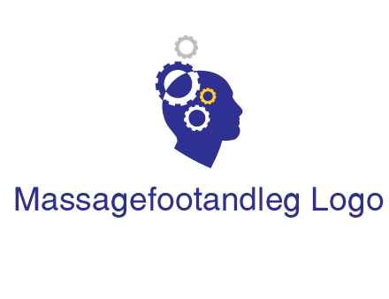 gears and human head engineering logo