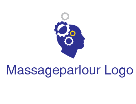 gears and human head engineering logo