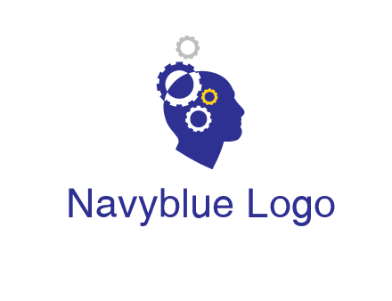 gears and human head engineering logo