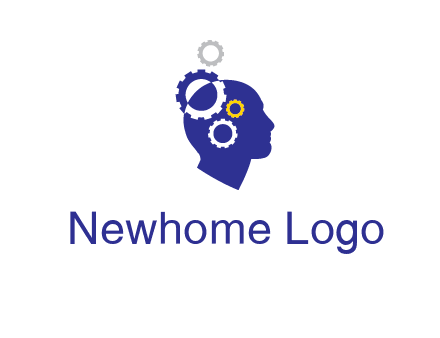 gears and human head engineering logo