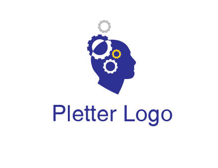 gears and human head engineering logo