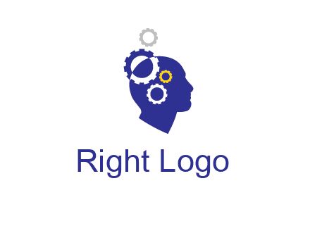 gears and human head engineering logo