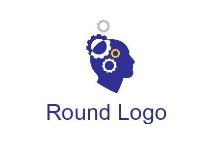 gears and human head engineering logo