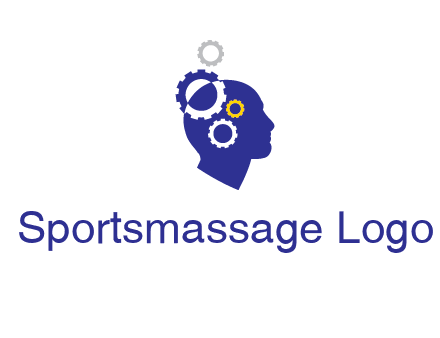 gears and human head engineering logo