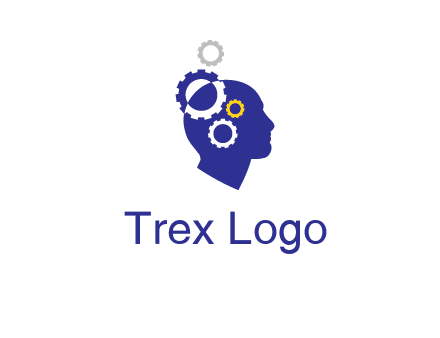 gears and human head engineering logo