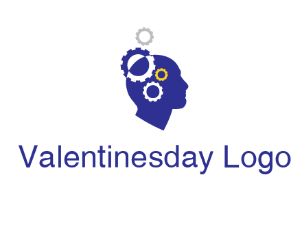 gears and human head engineering logo