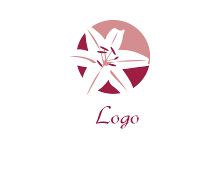 circle tiger lily flower logo