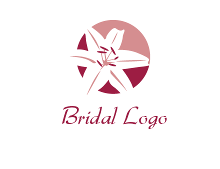 circle tiger lily flower logo