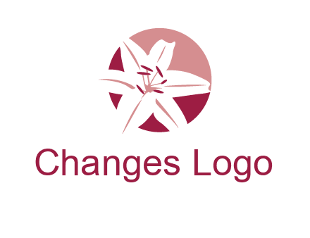 circle tiger lily flower logo