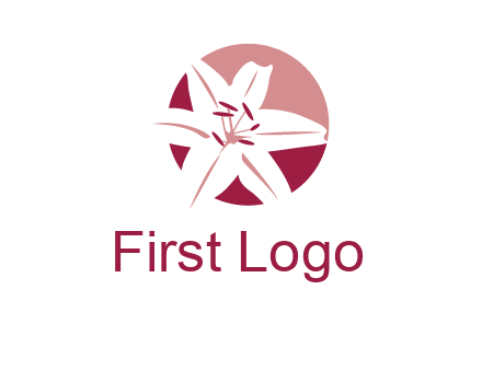 circle tiger lily flower logo