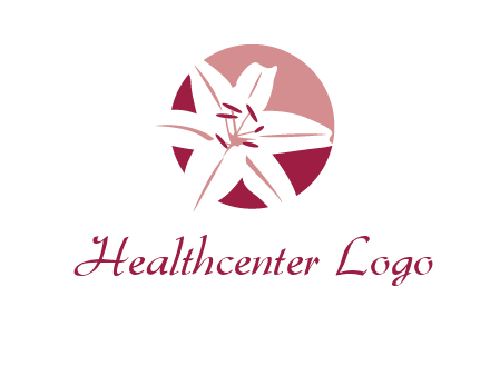 circle tiger lily flower logo