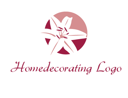 circle tiger lily flower logo